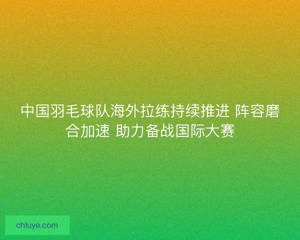 中国羽毛球队海外拉练持续推进 阵容磨合加速 助力备战国际大赛